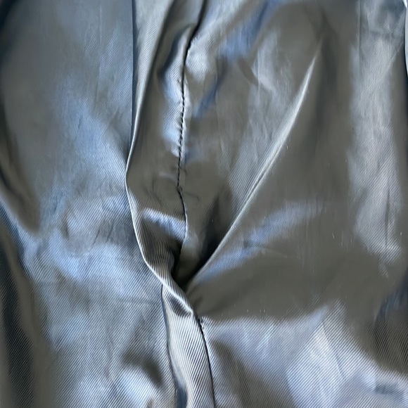 Reiss leather jacket - asymmetric zip, slate color - Picture 5 of 12